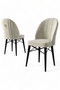 Hanah Home Ritim Juego de 6 Sillas Crema y Negro
